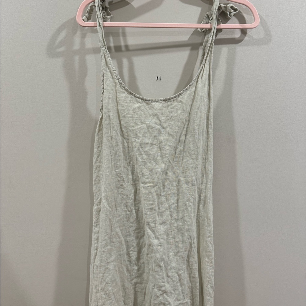 Valentina Cream Sleeveless Linen Dress